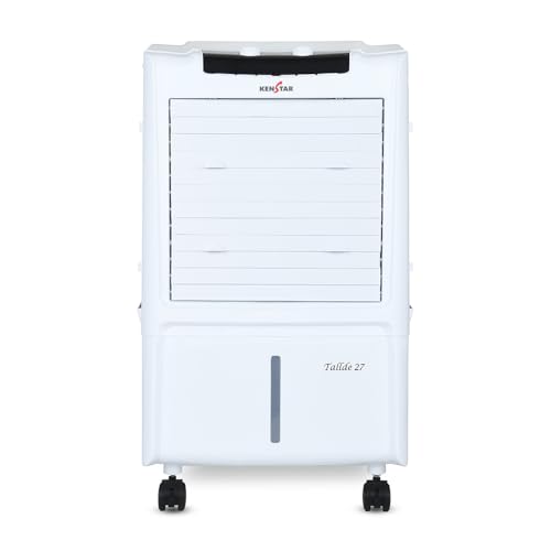 Image of Kenstar TallDe HC 27 L Room /Personal Air Cooler For Home| Honeycomb Pad |High Speed Fan |35 Ft Powerful Air Throw|Inverter compatible |Portable Cooler-Room|1-Yr Product Warranty|White & Black