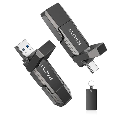 RAOYI 128GB USB C �O�t��SSD 2�C��1�\���b�h�X�e�[�g�h���C�u �ő�450MB/�b �f���A��USB 3.2 + Type-C �T���h���C�u �|�[�^�u�� SSD �h���C�u iPhone 15/16/17 Android �^�u���b�g PC 