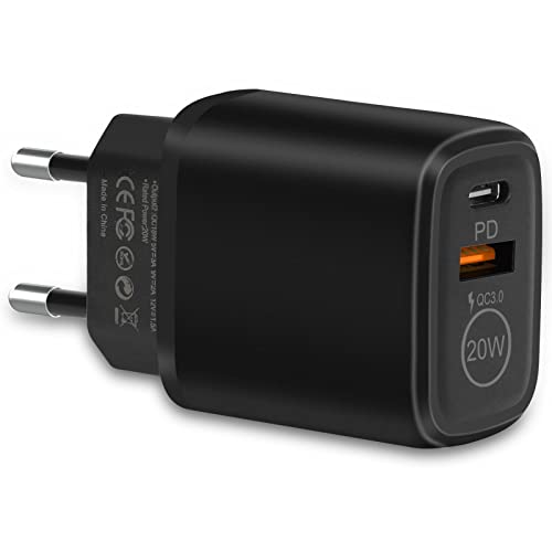 XLTOK 20W Cargador USB C iPhone Carga Rapida Cargador iPhone con 2 Puertos Compatible con iPhone 12 11 Mini Pro MAX XS XR X 8 7, iPad, Samsung, Pixel etc Smartphones y Tablets Cover