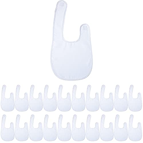 Image of SATINIOR 20 Pcs Sublimation Blank Baby Bibs Bandana Drooling Teething Bibs, One Size, White