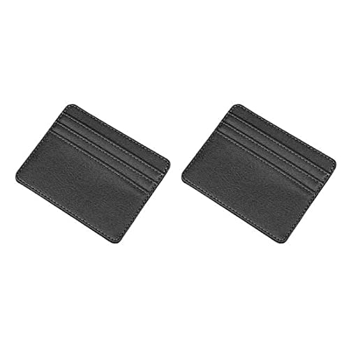 2 piezas de tarjetero profesional y práctico tarjetero de cuero tarjetero, billetera de cuero, billetera ultrafina, billetera de cuero, regalo unisex Cover