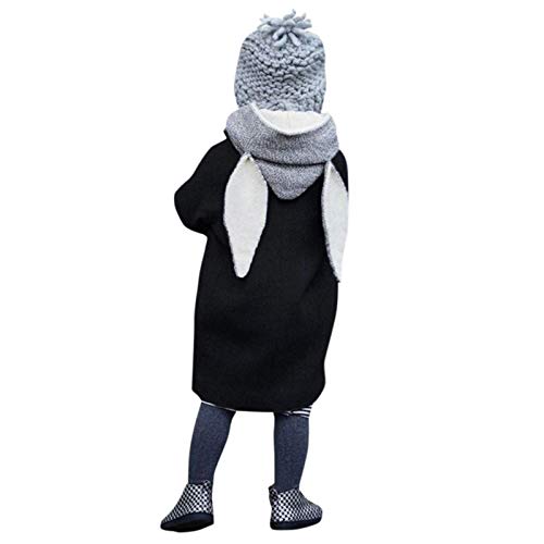 BAOSHU Cute Cartoon Rabbit Jacket Toddler Girls Autumn Winter Casual Long Hooded Overcoat Infants Kids Warm Clothes
