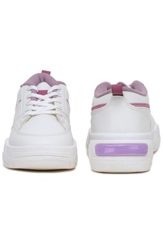 Image of ATHCO Womens Shine Women's Lace Up Sneakers Comfortable Shoes for Woman Walking & Casual Shoes Stylish Lightweight Design with Memory Foam Comfort