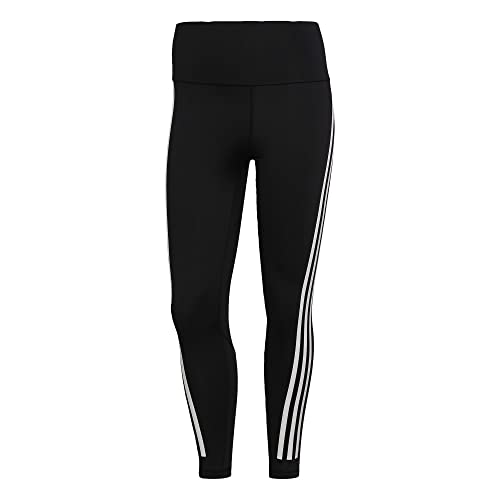 adidas Women's Optime Training Icons 3-Stripes 7/8 Tights, Black/Black, Medium