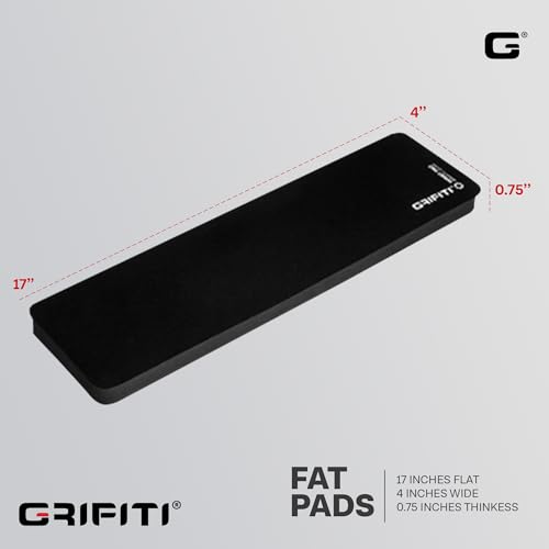 Grifiti Fat Wrist Pad 17 in Black is a 4 Inch Wide Wrist Rest for Standard Keyboards and Mechanical Keyboards New Materials