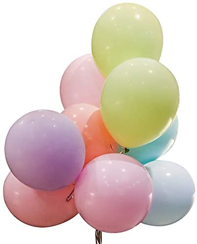 Image of Toyshine 100 Pack Macaron Candy Colored Latex Balloons,12 Inch Rainbow Pastel Balloons Birthday, Valentines Day, Wedding Graduation, Baby & Bridal Events, Family Party Decorations