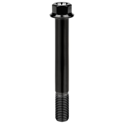 Image of Titanium Bolt M12 30 35 40 45 50 55 60 65 70 75 80 85 90mm Hex Small Flange Head for Motorcycle Car Modification Pack of 4 (M12x90mm Pitch 1.25, Black)