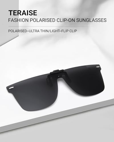 TERAISE Polarized Clip-on Sunglasses Ultra Light/Thin Flip Up Clip for Outdoor2