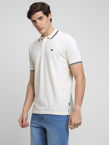 Image of Dennis Lingo Men's Cotton Solid Regular Fit Mandarin Collar Short Sleeve Polo Tshirt