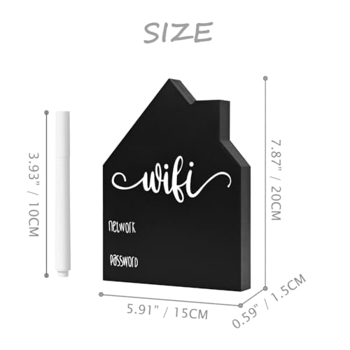 Wifi Password Sign for Home Guests (Black House, 7.87" x 5.91")
