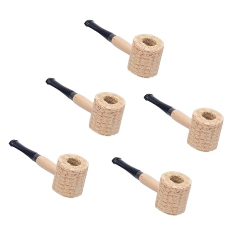 Wdcfxy Natural Corn Cob Practice Pipes, Set of 5