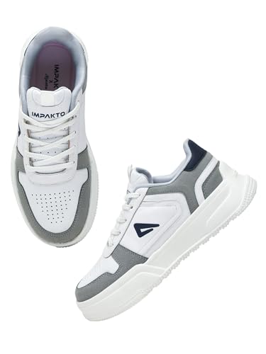 Image of Impakto Womens Sneakers | Lightweight Streetwear Sytle Casual Shoes for Travel & College | Low Top Shoes & Wide Toe | Cushioned Insole | Slip Resistance Outsole for Firm Grip