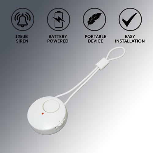 Defender Door Handle Alarm - Wireless Hanging Intruder Alarm for Metal Door Handles - 125dB Siren Movement Detector - Door Knob Touch Sensor