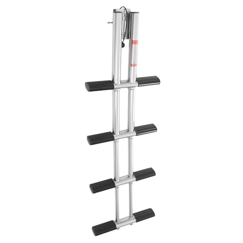 Boots-Teleskopleiter Bootsleiter 4-stufige Edelstahl Rutschfester Teleskop Badeleiter für Boot Yacht Schiff bis 408kg