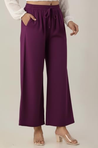 Image of Moirai Super Soft Viscose Rayon Palazzo Pants for Women Relaxed & Regular Fit Solid Palazzo for Women & Girls Casual Ethnic Wear
