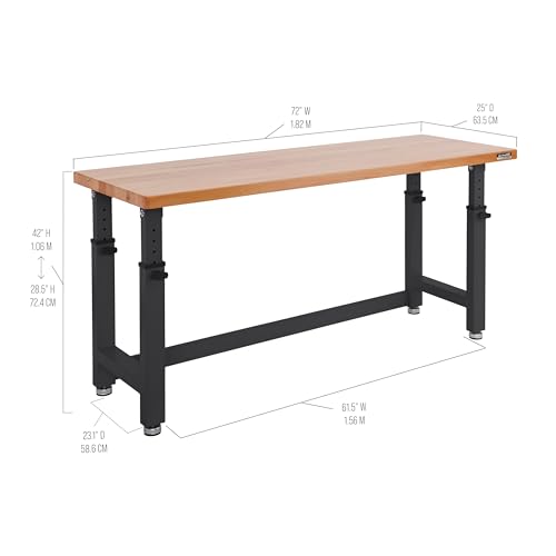 Mobile Rolling Workbench with Wood Top
