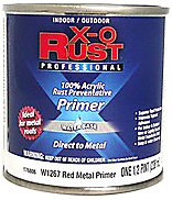 Metal Primer, Water-Base, Red, 1/2 Pt.