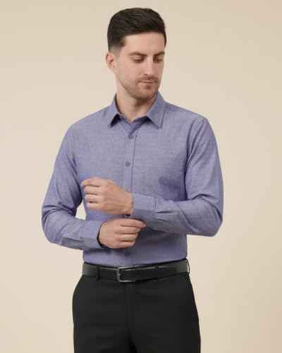 Image of SaintX Men's Formal Shirt with Pocket | Oxford Weave Cotton Rich Premium Fabric | Smart Fit | Full Sleeve | Everyday Summer Essential | Available in Plus Sizes
