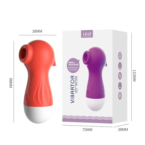 Sugador de Clitóris Pocotó Lilo Rosa 10 Modos de Pulsação Em Silicone Recarregável Pequeno e Portáti