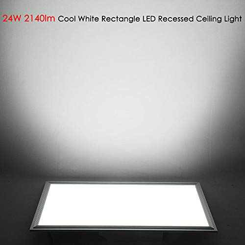 Delight 1X2 Ft Led Flat Panel Ceiling Light 24W 2140Lm Edge-Lit Fixture 6000-6500K Cool White Ultra-Thin Recessed Daylight Rohs Certified #TOP1