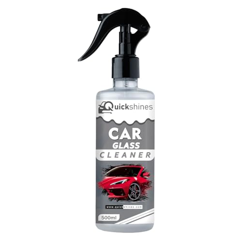 Quickshines Car Glass Cleaner - 500ml | Streak-Free Shine & Crystal-Clear Visibility | Removes Dirt, Grime, and Smudges | Safe for Tinted & Non-Tinted Glass | Anti-Haze Formula