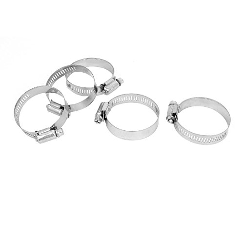 Aexit 27mm to Clamps 51mm Range 13mm Band Width Stainless Steel Hose Pipe Clamp Strap Clamps Hoop 5pcs
