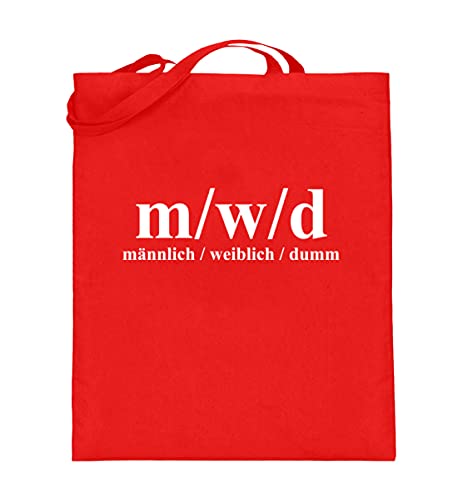 Sac en toile de jute Blödsenn cabas rouge rubis de 38x42 cm