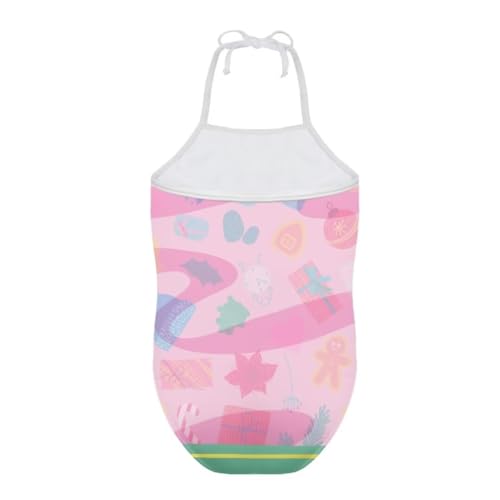 Image of Girl Funny Cute Beach Sport Halter One Piece Swimsuit Bathing Suit for 3-10 Year