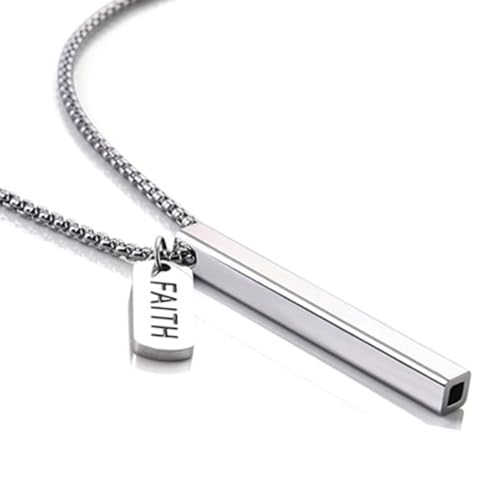 NHQZ Collar de Respiración - Acero Inoxidable Collar para Dejar de Fumar para Mujeres, Hombres, Meditación Espiritual para Regalos de Meditación(plata)