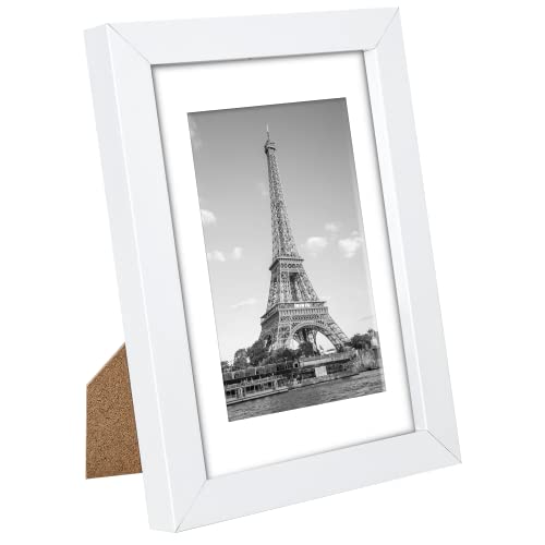 Image of upsimples 4x6 Picture Frame Set of 10, Display Pictures 3.5x5 with Mat or 4x6 Without, Multi Photo Frames Collage for Wall or Tabletop Display, White