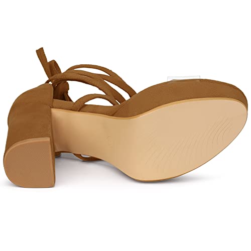 Image of Allegra K Women's Platform Lace Up Clear Chunky Heels Sandals