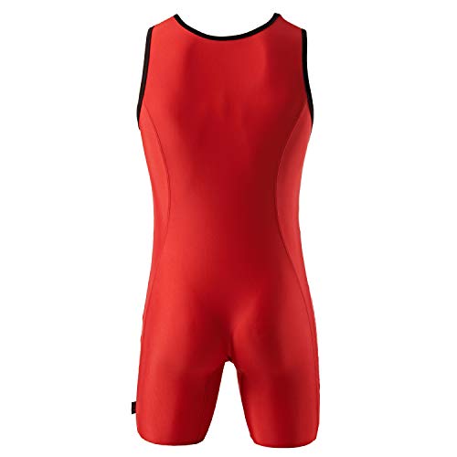 LYCOT Wrestling Costume (Singlet) for Men's & Women's (XL, Red)