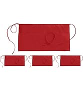 Utopia Wear 3 Pocket Waist Apron [Pack of 4], Server Waitress short apron for Men Women, Kitchen,...