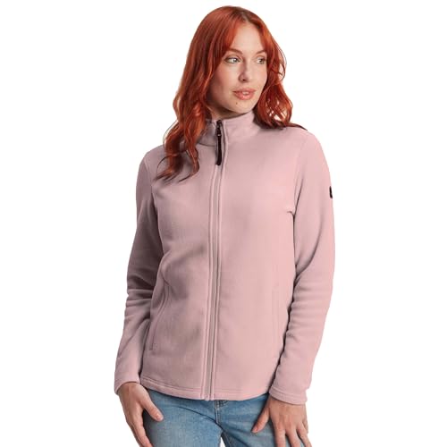 TOG24 Revive Damen Fleecejacke Dünn Leicht Outdoor Fleecejacken Mit Full-Zip Warm Winterjacke Antistatische Sweatjacke Für Wandern Sport Laufen Staubiges Rosa 40