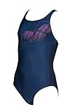 82% Polyester, 18% Elastan ARENA Mädchen Sport Badeanzug Funny, Navy-Freak Rose, 140