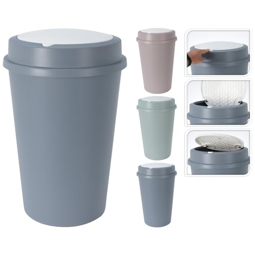 Abfalleimer mit automatischer Deckelöffnung Kücheneimer Mülleimer 47 L Kunststoff Kunststoff Müllbehälter Abwaschbar, Farben:Hellgrau – Bild 3