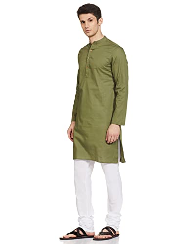 Image of Amazon Brand - Symbol Men's Cotton Solid Long Kurta Pyjama Set (2pcs)