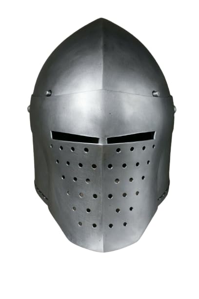 Casque De Chevalier Bascinet Médiéval Reproduction - Acier Doux, Pour LARP/reconstitution, Neuf