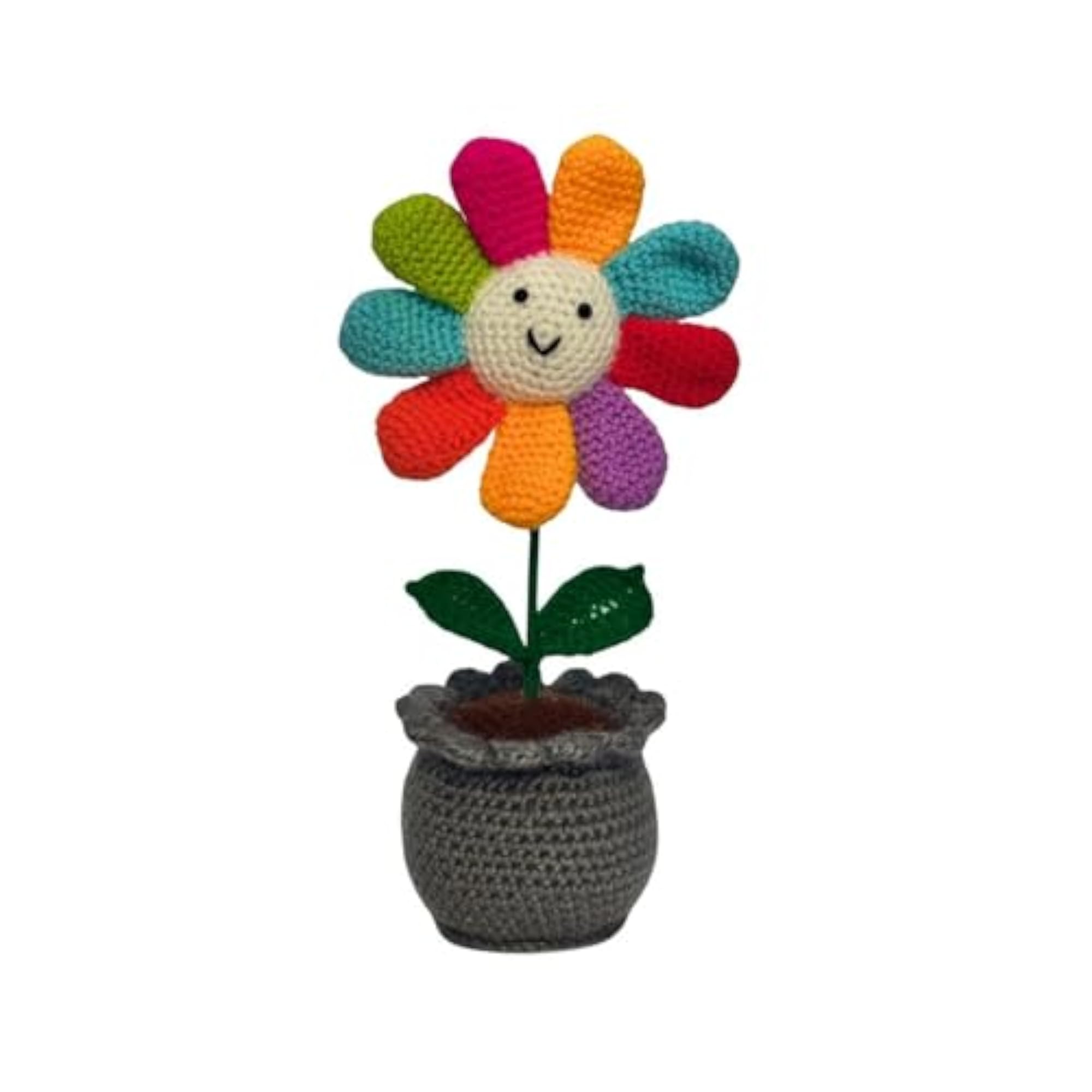 Handmade Smiley Crochet Pot for Home Decor