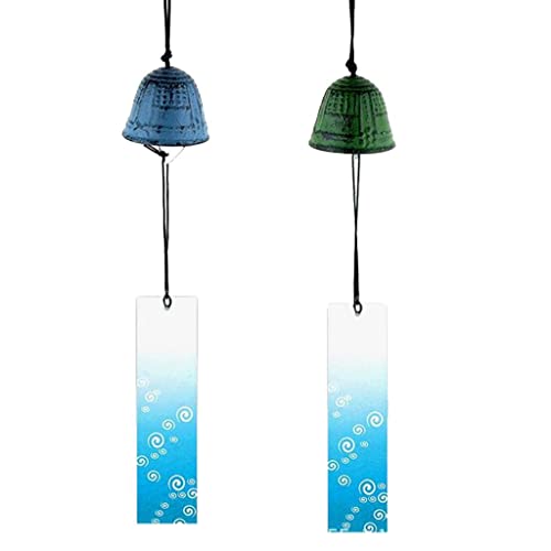 2 campane a vento giapponesi Furin in Ghisa, stile tempio, decorazione Zen, Feng Shui, decorazione da appendere all'aperto