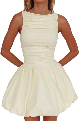 Women's Classy Sleeveless Balloon Skirt Mini Dress