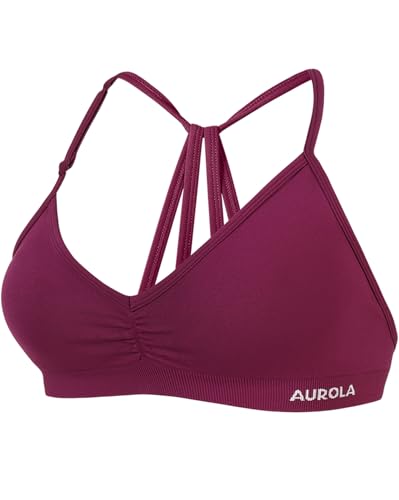 Image of AUROLA Mercury Workout Sports Bras Women Athletic Removable Padded Backless Strapy Minimal Crop Top