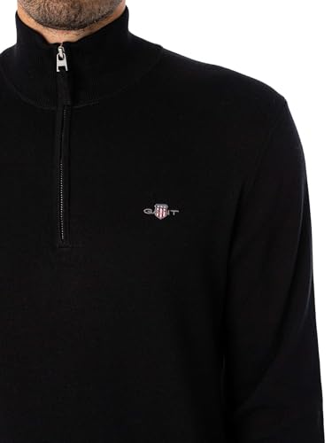 GANT Classic Cotton Half Zip, Noir, S