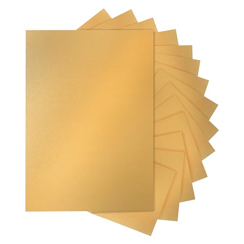 Silunkia 120 Sheets Gold Shimmer Cardstock 8.5 x 11 Crafting Paper, 250gsm/92lb Thick Paper Card Stock for Birthday Decorations, DIY Cards Making, Greeting Cards, Wedding Invitations by Silunkia - Used condition - US$19.41