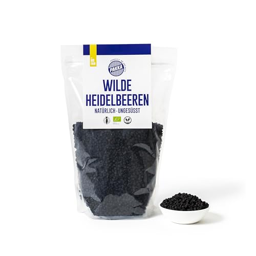 PAKKA - Bio getrocknete Heidelbeeren – naturbelassen und unbehandelt, roh, weich und mürb, ohne Schwefel, Blaubeeren, direkt von Kleinbauern aus dem Balkanbebirge, vegan,125 g (1er Pack)