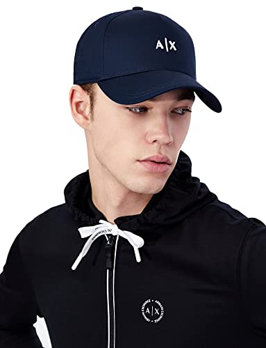 Armani Exchange Small Logo Hat Gorra de béisbol, Hombre, marino, Talla única