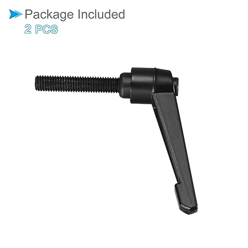 Image of Clamping Lever Handles, M10 x 50mm Male Thread, Adjustable Quick Release Locking Rotating Bolt Knobs Black - (Applications: for Lathe Machinery), 2-Pieces