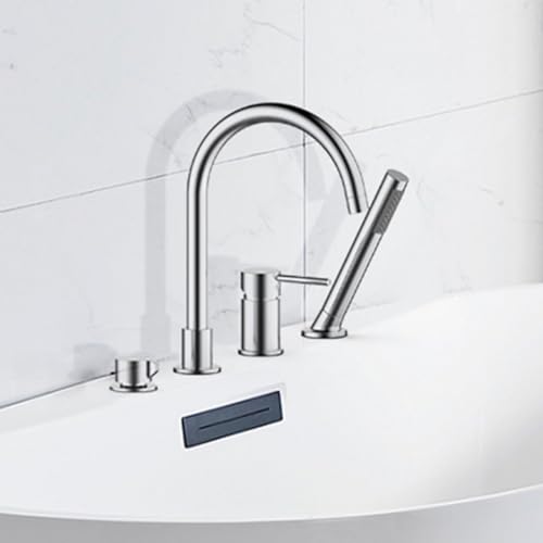 Robinet de douche mural noir avec mitigeur de baignoire rotatif à 360