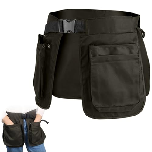 EHERDM Tablier de dressage pour chien avec 6 poches réglables - Grande capacité - Tablier de travail multifonction - Sac banane - Organiseur d'outils de jardin - Vert foncé