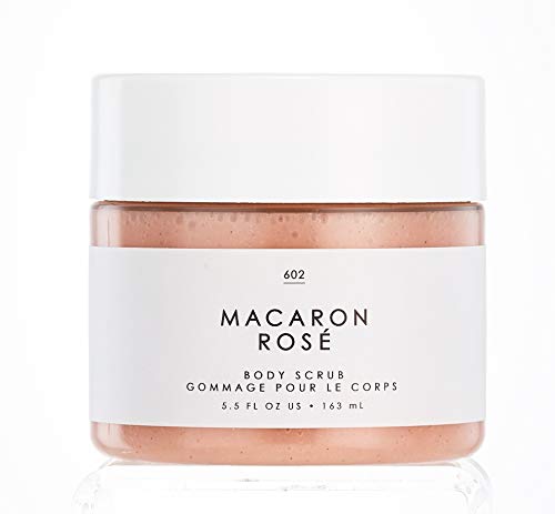 No. 615 Macaron Rose Body Scrub - Gourmand by Tru Fragrance and Beauty - Exfoliating and Rejuvinating Scented Shower Scrub - Eau de Rose, Turkish Delight, Sugar Cane - 5.5 oz